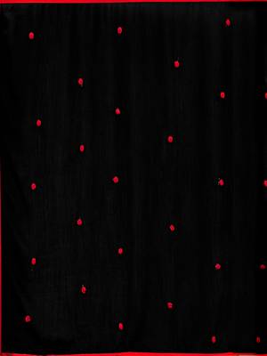 Black Color with Pom Pom Silk Saree with Blouse for Party or Festive wear 3