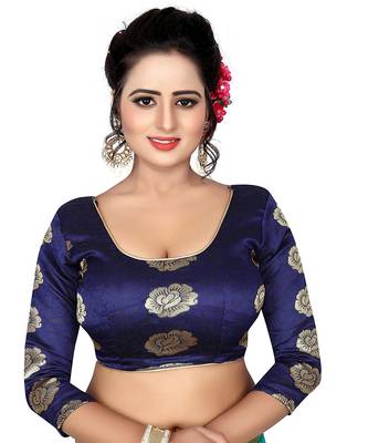 Red Gold Butti Embellishment Nazneen Chiffon Saree with Jacquard Blouse 5