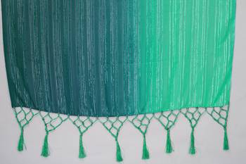Teal printed silk saree with blouse 5