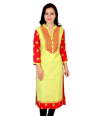 Ridan Rayon Multicolour Printed Straight Kurti 1