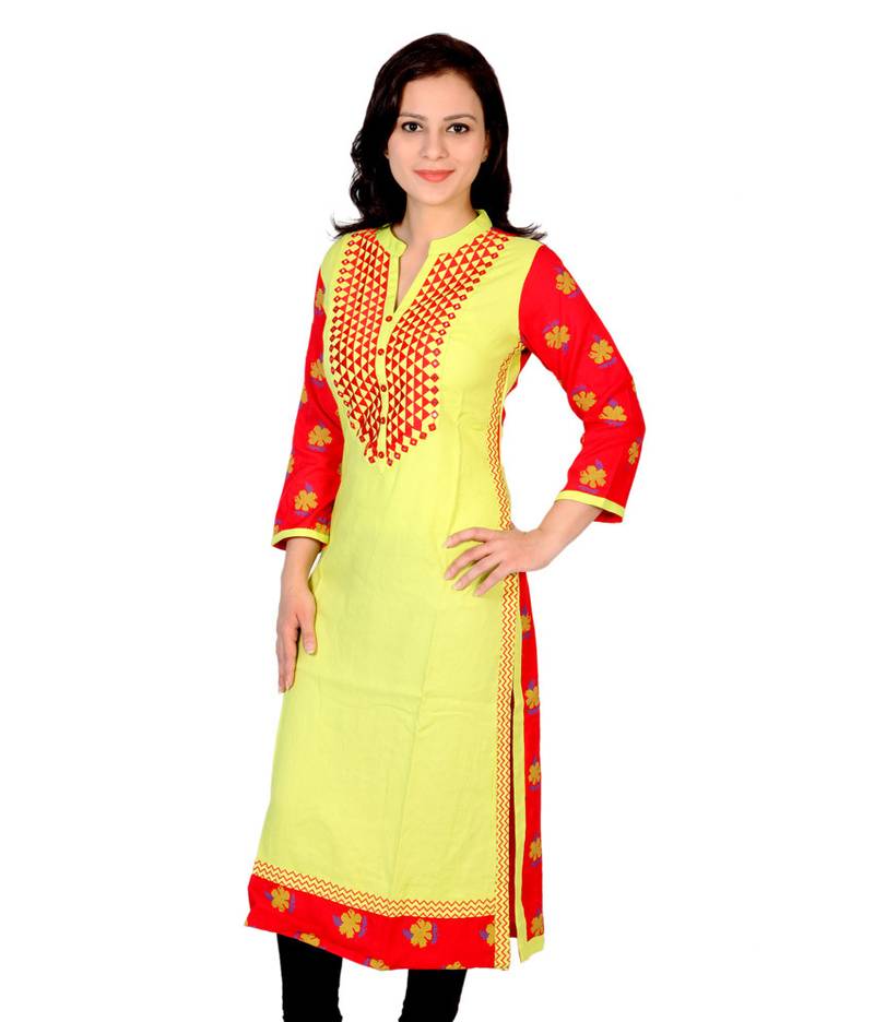 Ridan Rayon Multicolour Printed Straight Kurti