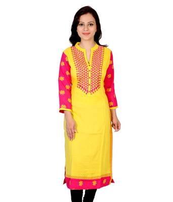 Ridan Rayon Cotton Printed Straight Kurti 1