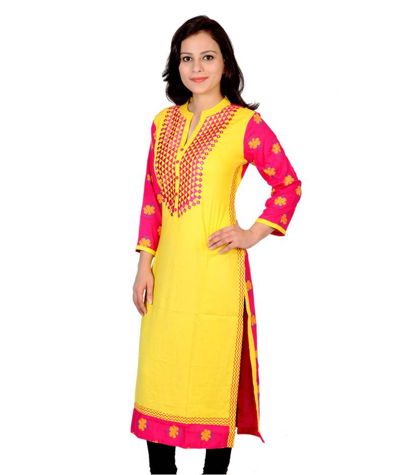 Ridan Rayon Cotton Printed Straight Kurti