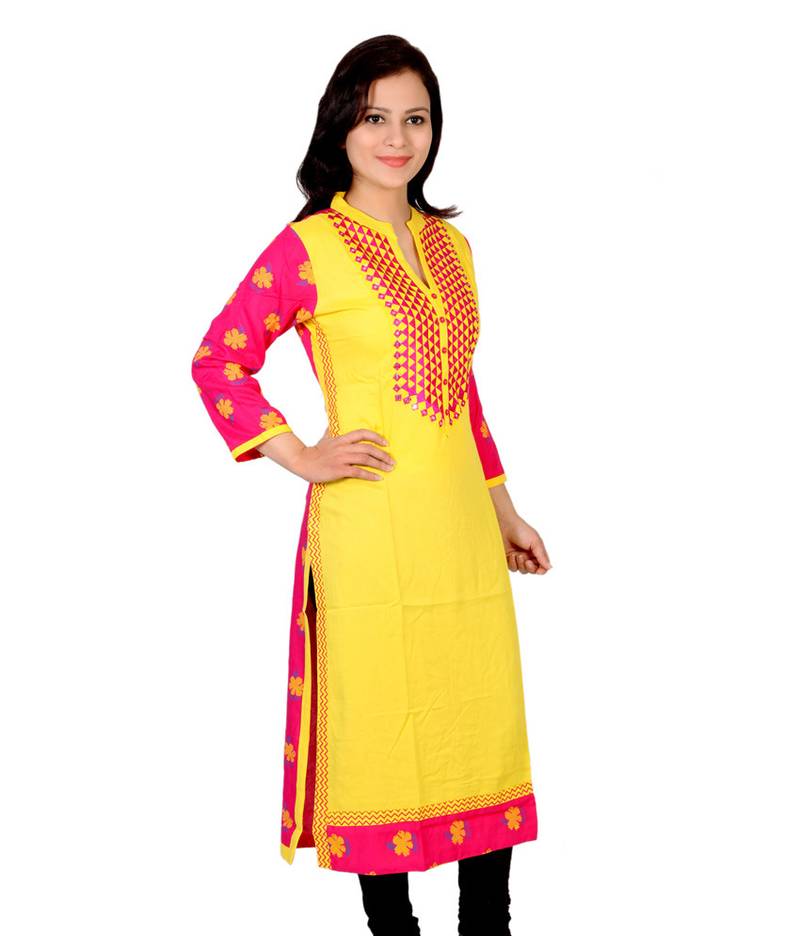 Ridan Rayon Cotton Printed Straight Kurti
