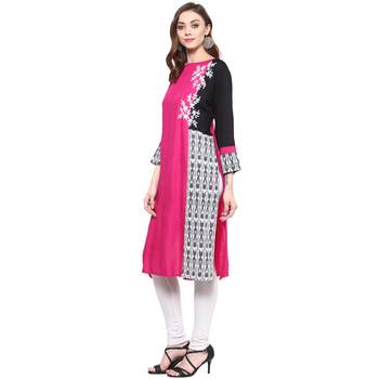 ridan rayon printed multicolour kurti 2