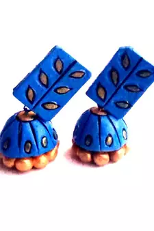 RozMili Handmade Terracotta jhumki earring