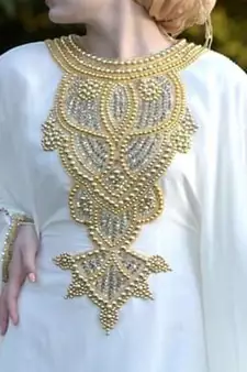 SALE!! New Embellished Silver & gold Beaded Stone Moroccan Floweriness Dubai Georgette Kaftan Takshita Var