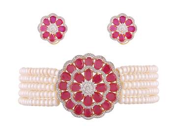 Multicolor pearl chokers 1