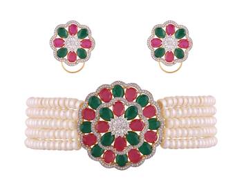 Multicolor pearl chokers 1