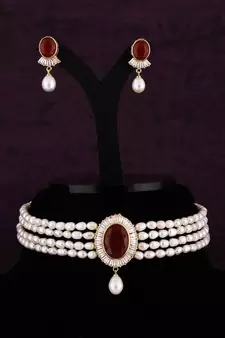 Multicolor pearl chokers