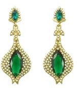 Green pearl danglers-drops