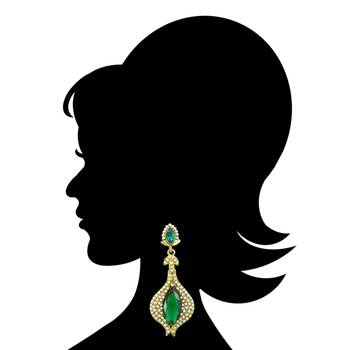 Green pearl danglers-drops 2