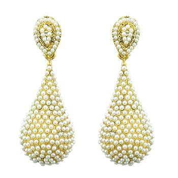 White pearl danglers-drops 1