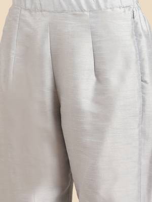 Grey embroidered dupion silk ethnic-kurtis 5