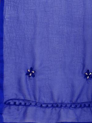 Blue embroidered georgette ethnic-kurtis 5