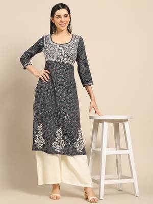 Black printed crepe ethnic-kurtis 4