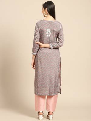 Olive printed crepe ethnic-kurtis 2