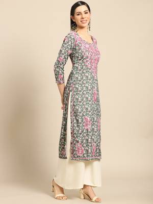 Green printed crepe ethnic-kurtis 3