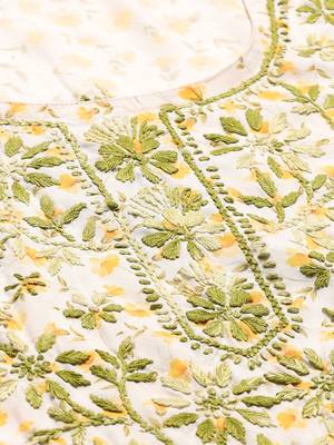 Yellow printed crepe ethnic-kurtis 5