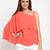 Orange plain georgette party-tops