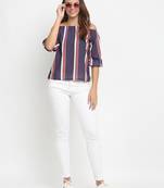 Grey printed viscose rayon party-tops