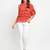 Orange printed georgette party-tops