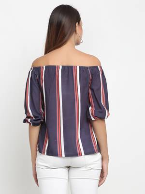 Grey printed viscose rayon party-tops 5