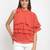 Orange printed georgette party-tops