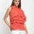 Orange printed georgette party-tops