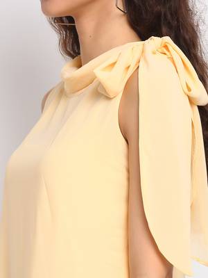 Gold plain georgette party-tops 4