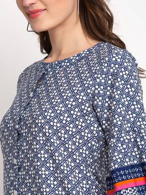 Indigo printed crepe party-tops 5