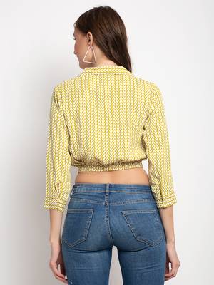 Olive printed crepe party-tops 4