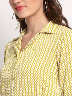 Olive printed crepe party-tops 5
