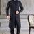 ARRUGA Black embroidered georgette kurta-pajama