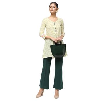 Ivory printed cotton cotton-kurtis 4