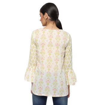 Ivory printed cotton cotton-kurtis 2