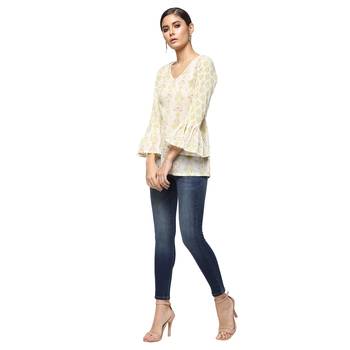Ivory printed cotton cotton-kurtis 4