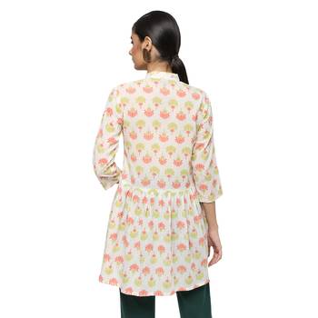 Ivory printed cotton cotton-kurtis 2