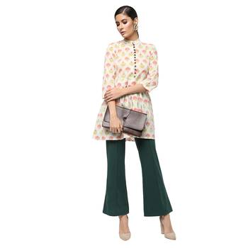 Ivory printed cotton cotton-kurtis 4