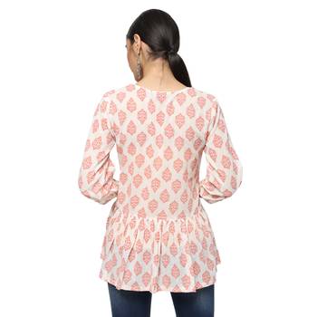 Ivory printed cotton cotton-kurtis 2