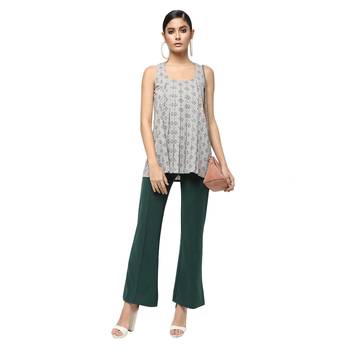 Grey printed cotton cotton-kurtis 4