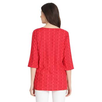Red printed rayon ethnic-kurtis 2
