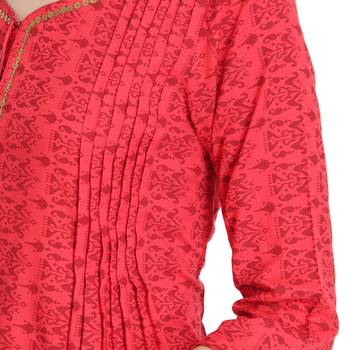 Red printed rayon ethnic-kurtis 3
