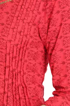 Red printed rayon ethnic-kurtis