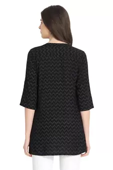 Black printed rayon ethnic-kurtis