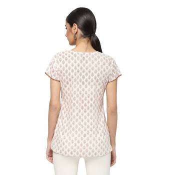 Ivory printed cotton cotton-kurtis 2