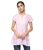 White printed cotton cotton-kurtis