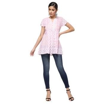White printed cotton cotton-kurtis 3