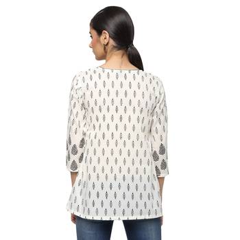 Ivory printed cotton cotton-kurtis 2