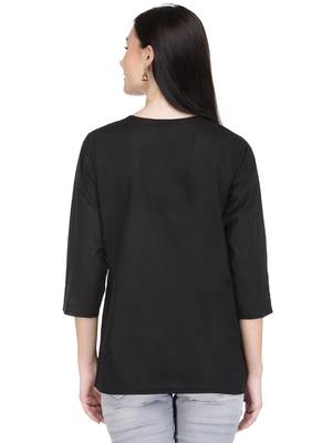 Black embroidered cotton cotton-kurtis 2